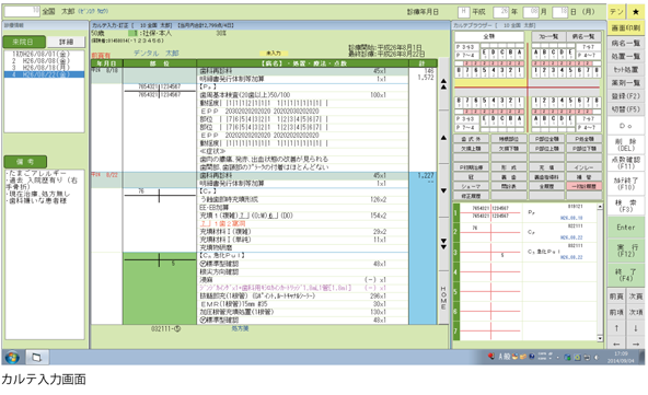 カルテ入力画面